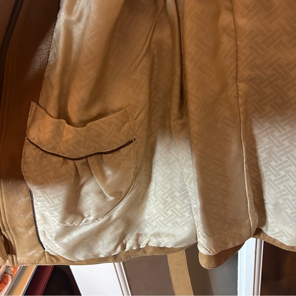 Cole Haan Women's Tan Leather Jacket - Picture 6 of 8